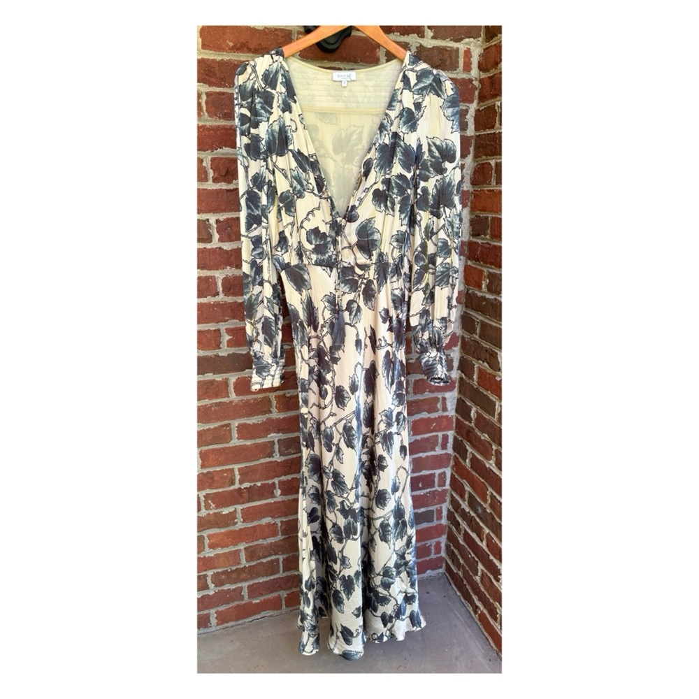 NWOT Anthropologie Ghost London Vine Silk Maxi Dress  Size Small